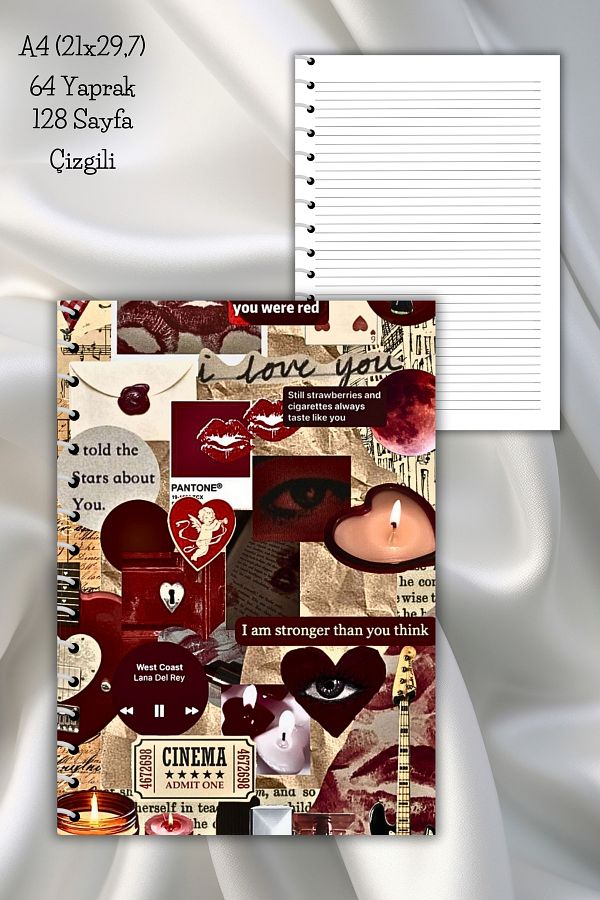daily notebook-دفتر ملاحظات مدرسي مقاس 64 صفحة مقاس A4 - بخطوط وحلول تحت عنوان Pinterest 1