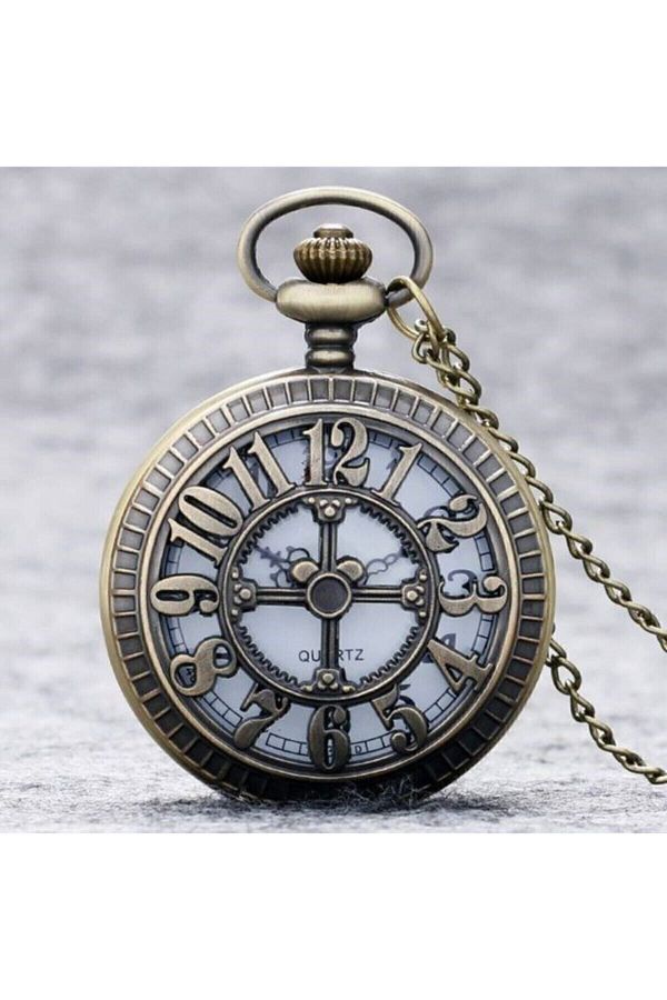 Gezginimport-Embossed Chain Pocket Watch 1