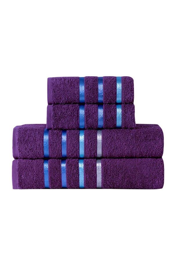 Karna Home Bale 4 Piece Bath Towel Set Purple Trendyol