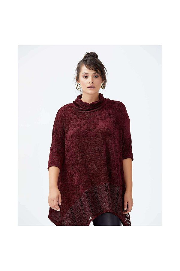 Asymmetrical turtleneck tunic cheap