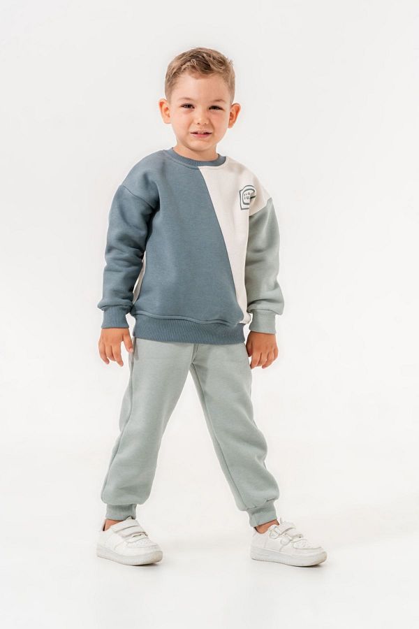 HAUSEkids 2 5 Years Old Boy Tracksuit Set Block Tyo Midnight Blue Trendyol