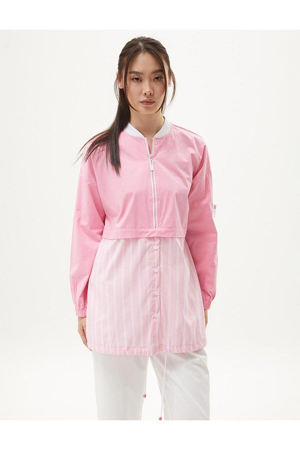 Pink tunic half zip clearance