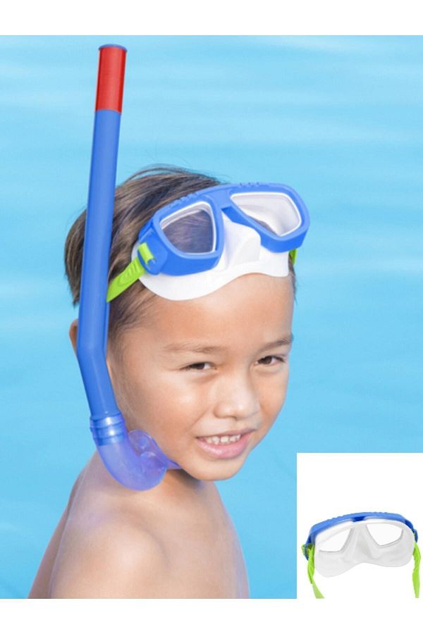 TOYFEST Fun Children s Swimming Pool Sea Goggles Mask and Snorkel Set Blue Model Ages 3 7