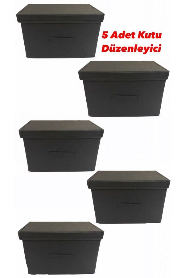 TURİNHOME-Box Storage, Multi-Purpose Box, Fabric Box, Organizer with Lid 1