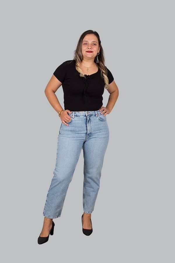 Truva XXL High Waist Blue Mom Jeans Plus Size Pants Trendyol