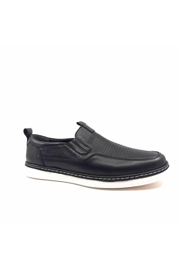 Rego-1526 Black Genuine Leather Casual Men's Shoes 1