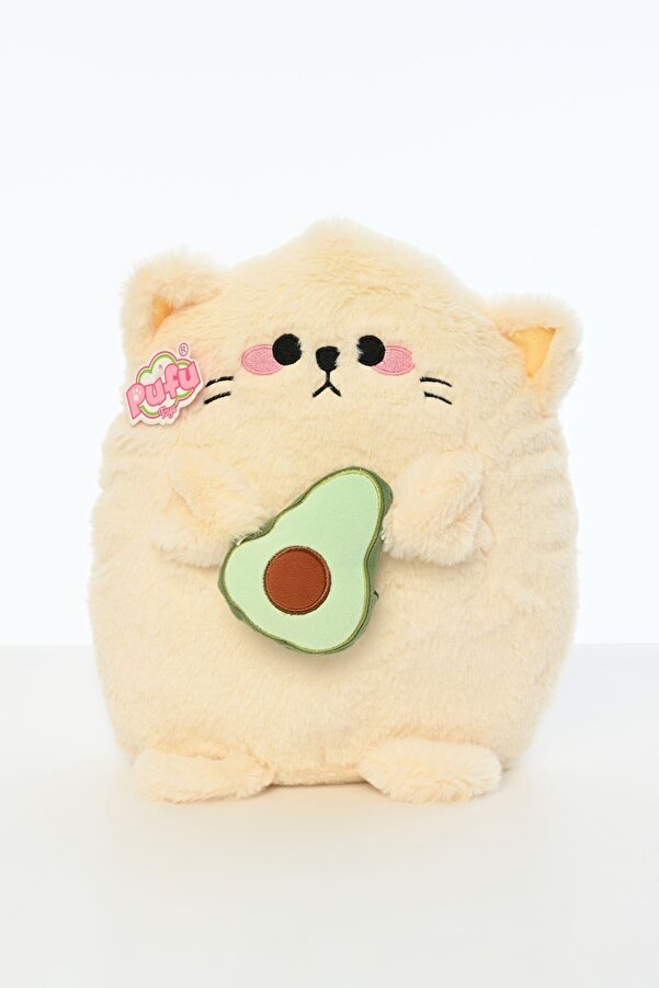 Pufu Toys 30 Cm Yumuşak Yastık Avakadolu Kedi Peluş Oyuncak Oyun Arkadaşı