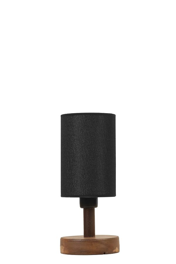 Lumexx-Phoenix Walnut Table Lamp with Black Lampshade 1