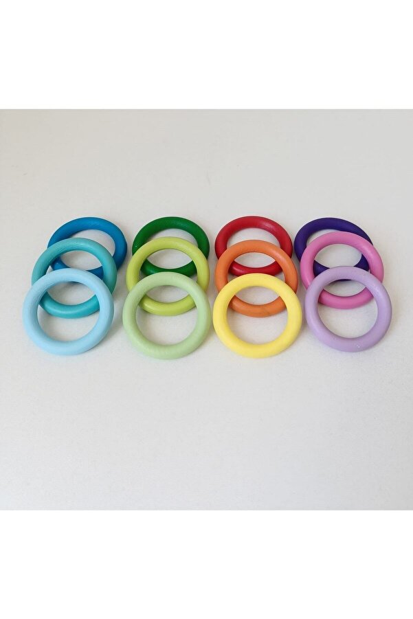 Moccotoys Montessori Renkli Halkalar (MASİF AHŞAP OYUNU)