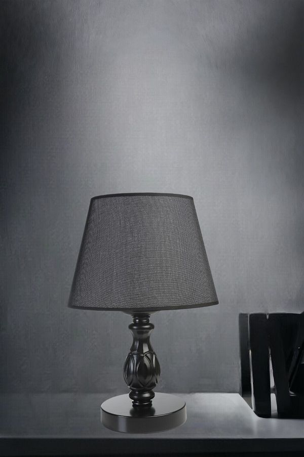 Lumexx-Olympic Black Primit Wicker Table Lamp with Black Lampshade 1