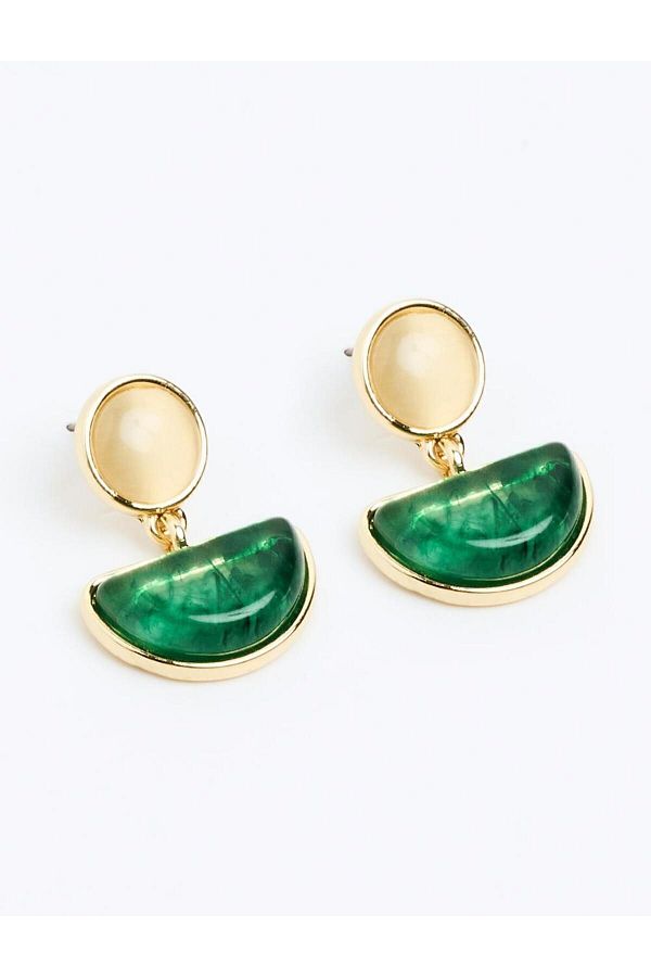Jimmy Key Elegant Swinging Green Stone Earrings Trendyol