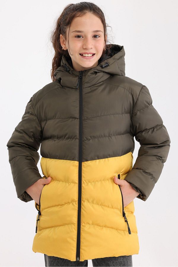 QAWWA Girl Windproof and Water Resistant Hooded Sports Jacket Trendyol
