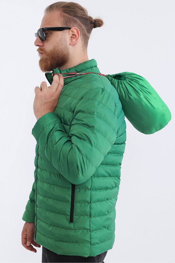 Goccix Men s Ultra Light Green Sports Jacket Windproof Portable Fiber Filled Trendyol