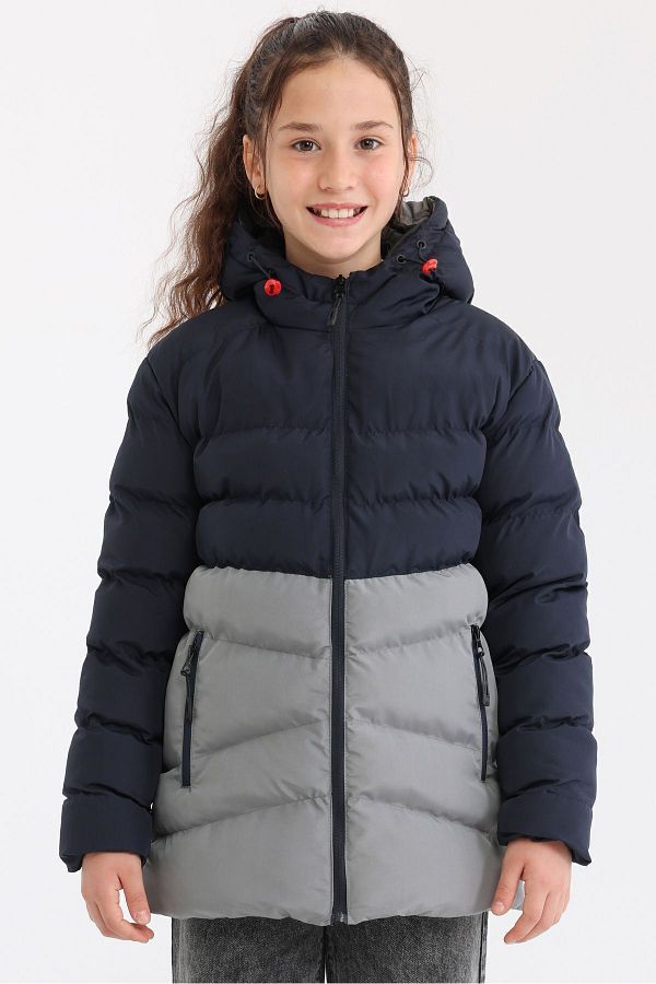 QAWWA Girl Windproof and Water Resistant Hooded Sports Jacket Trendyol