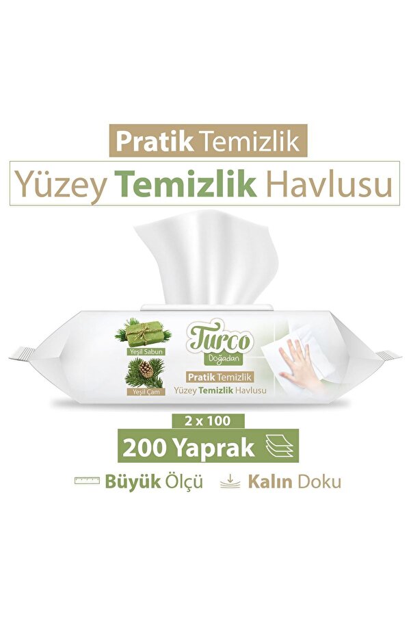 Turco Doğadan Pratik Temizlik Turco Doğadan Pratik Yüzey Temizlik Havlusu 2X100 (200 Yaprak)