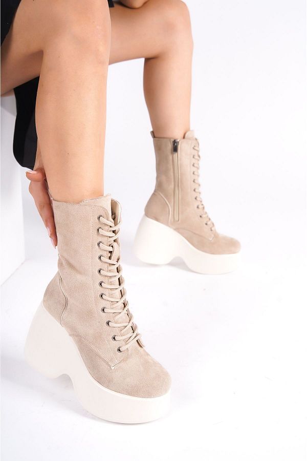 Wedge lace up bootie discount