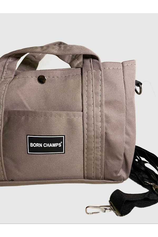 BORN CHAMPS Beige Mini Bag Hand and Shoulder Bag with Print Detail Trendyol
