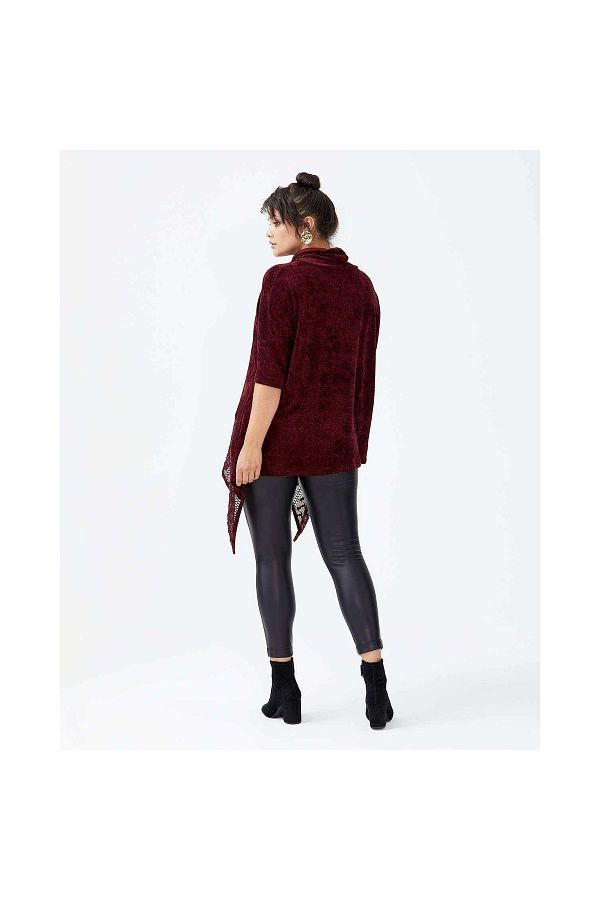 SEC L Plus Size Asymmetrical Cut Turtleneck Tunic Trendyol