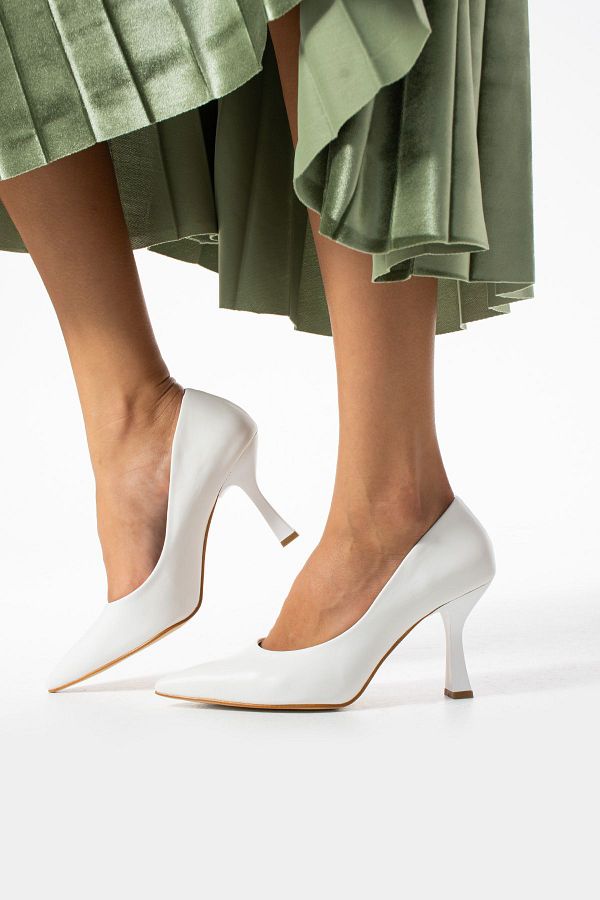 Gullu Shoes Women s Heeled Shoes High Heeled Stiletto Comfortable Stylish And Thin Work Shoes White 8.5 cm Trendyol