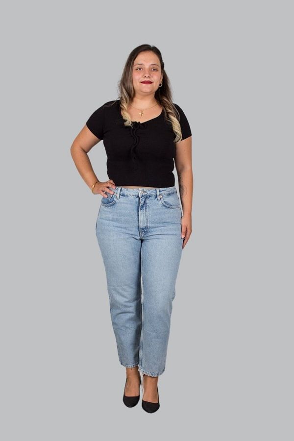 Truva XXL-High Waist Blue Mom Jeans - Plus Size Pants 1