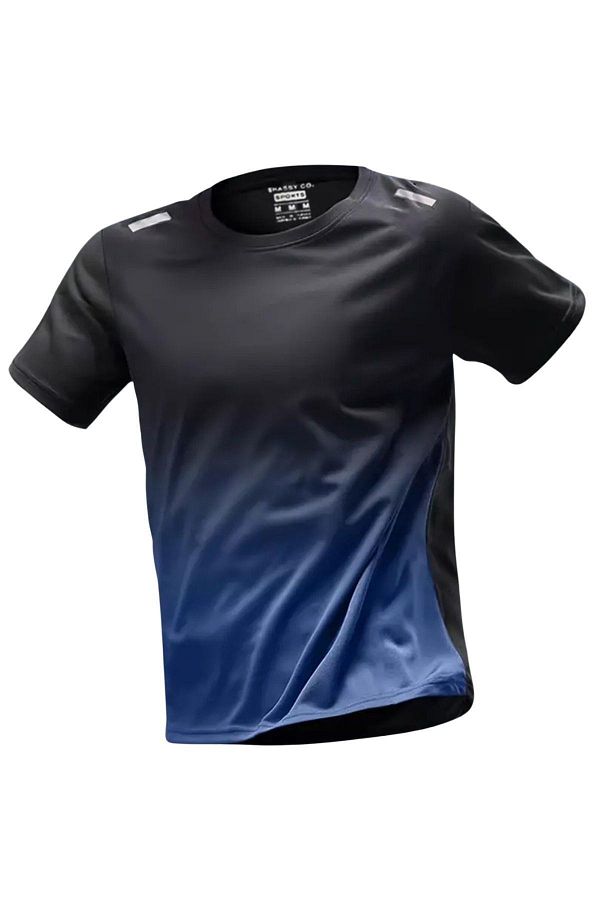 GHASSY CO.-Ghassy Co. Tricou sport fitness pentru bărbați - Culoare gradient, Sală de sport respirabilă 1
