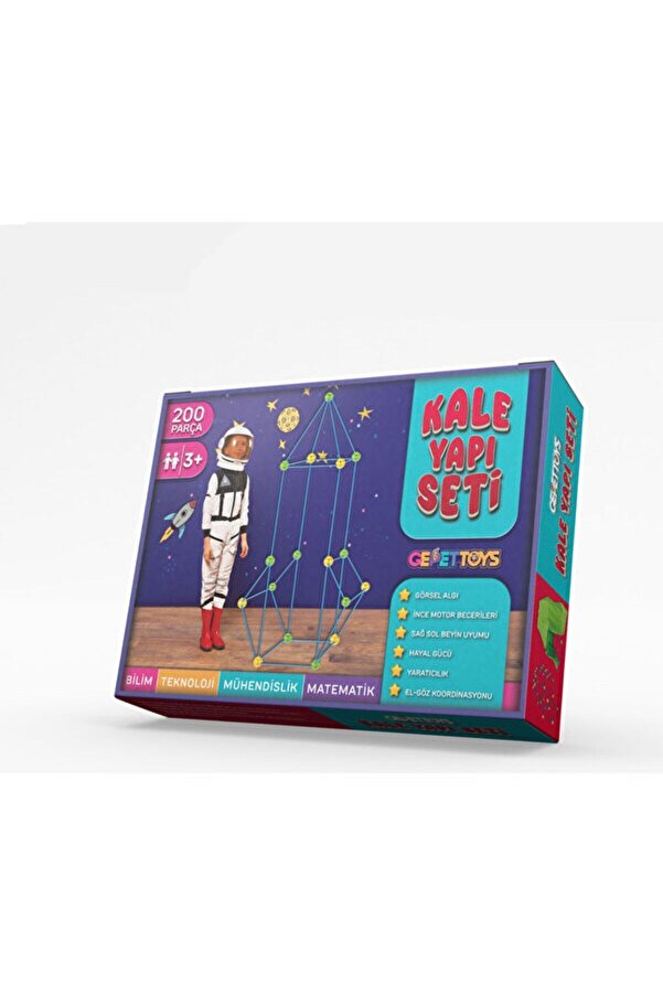 Gepettoys 200 Parça Kendin Yap Dıy Kale Yapı Seti Yaratıcı Aktivite Inşa Seti