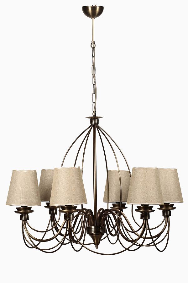 Lumexx-Berfin Antique Set of 6 with Wicker Lampshade - 7758-6 1