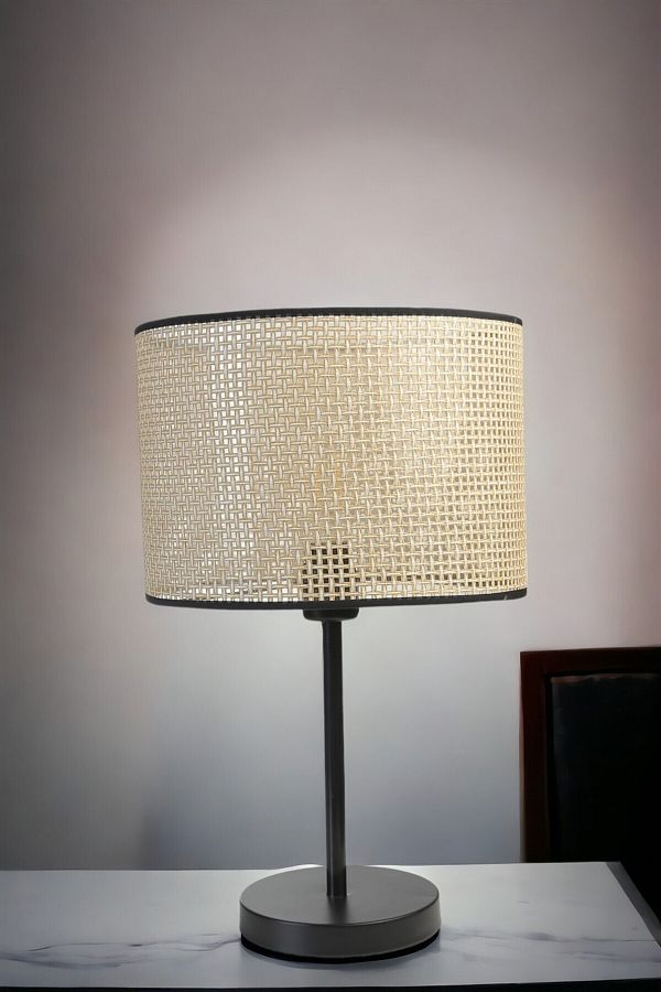 Lumexx-Table Lamp with Black Honeycomb Lampshade 1