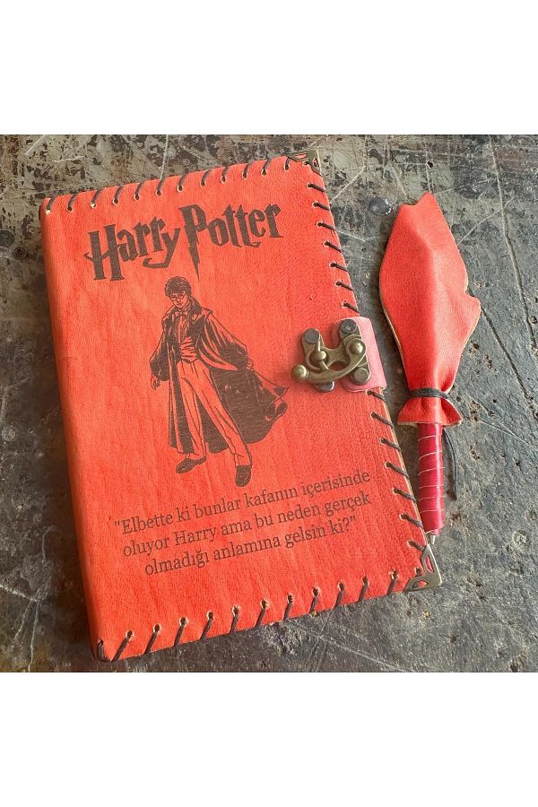 zarif atölye-Harry Potter Themed Leather Notebook 1