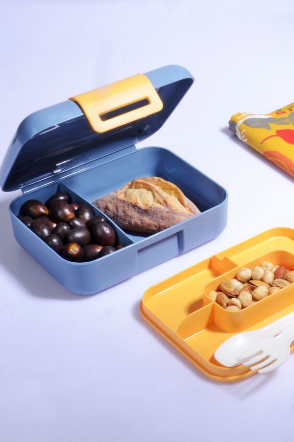 Rotanev-5 Compartments 2 Layers Lunch Box with Spoon 1