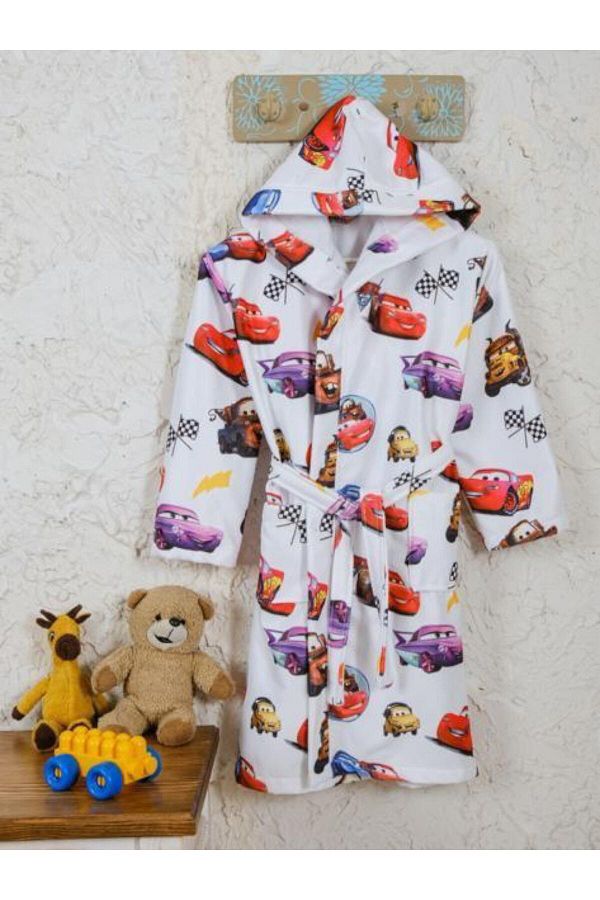 Lolliboomkids-Boy's Bathrobe Cotton Belted Popular Characters Printed Fun Hooded Cars Patterned 1