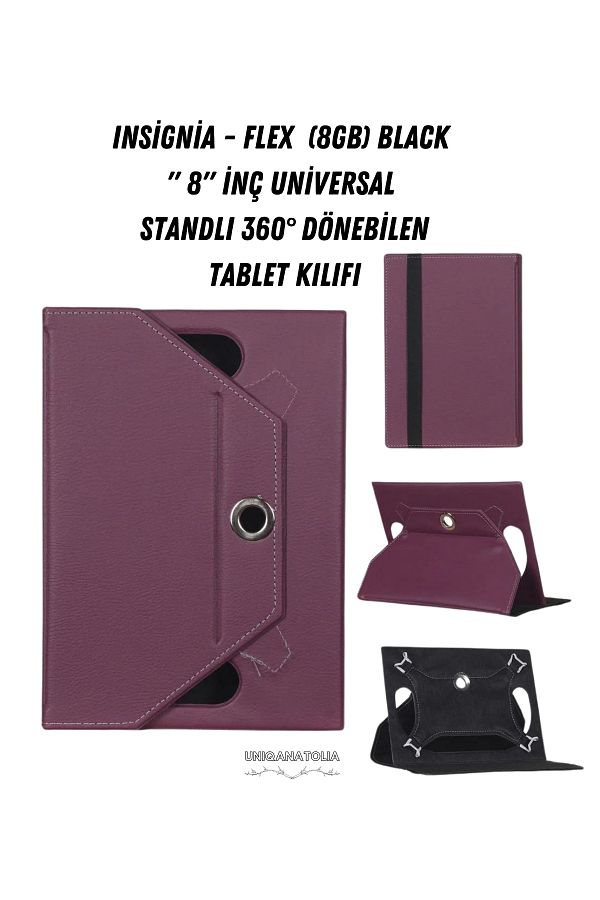 UniqAnatolia-Insignia - Flex (8Gb) Black 8" Universal Stand 360 °   Rotatable Tablet Case 1