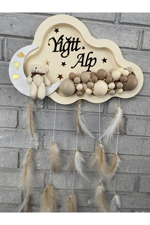 NeşeliAtölyem Bubble Bulut Ayıcıklı Bebek Kapı Süsü