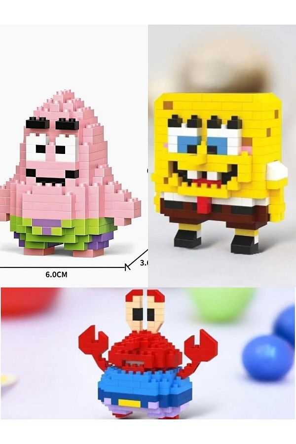 DEK-SpongeBob, Patrick and the Crab Man - 3-Piece 3D Puzzle Gift Figure Building Blocks Puzzle 1