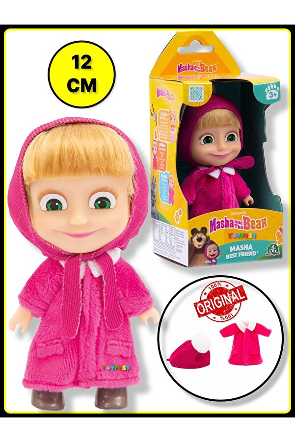 Giochi Preziosi Masha And The Bear Doll - 12cm Tall, Includes 3 Assets (Classic & Pink Pullover) - View #4