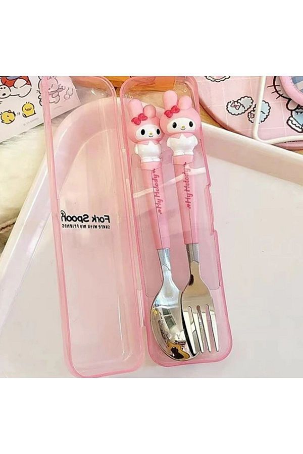 Kumik-Sanrio Characters Fork Spoon Set My Melody 1