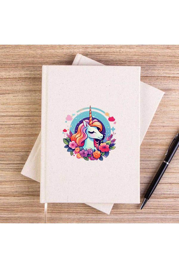 Z zepplin-Charming Unicorn Unlined Canvas Notebook 1