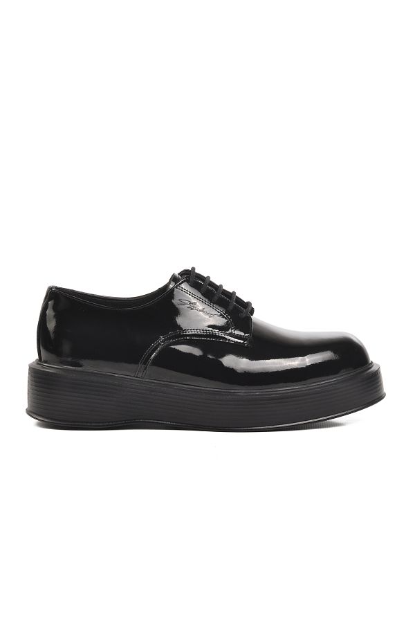 AYAKMOD Men s Classic Premium 2128 Black Patent Leather Shoes Wide Fit Trendyol