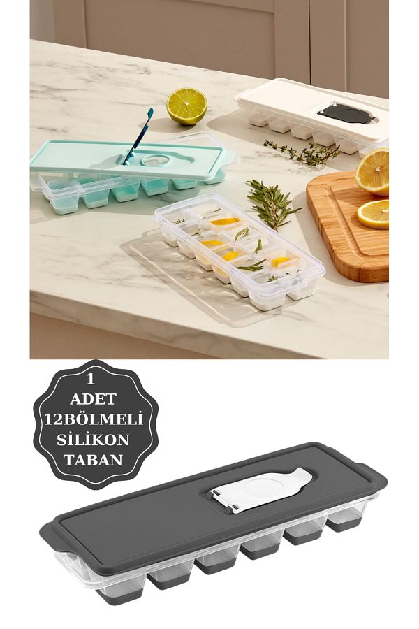 PONÇİK STORE-12 Compartment Lid Silicone Based Practical Freezer - Push Extraction 1