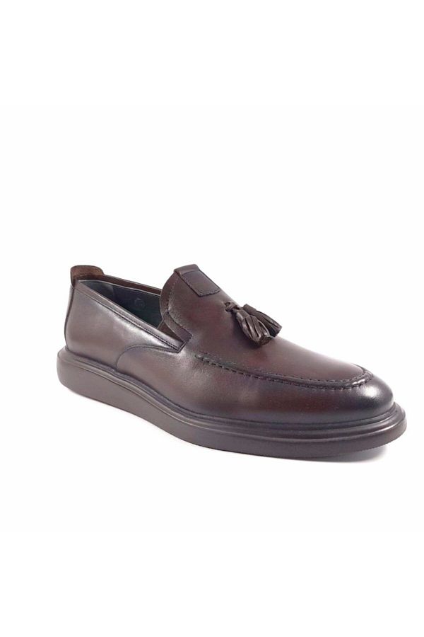 Rego-1398 Brown Genuine Leather Casual Men's Shoes 1
