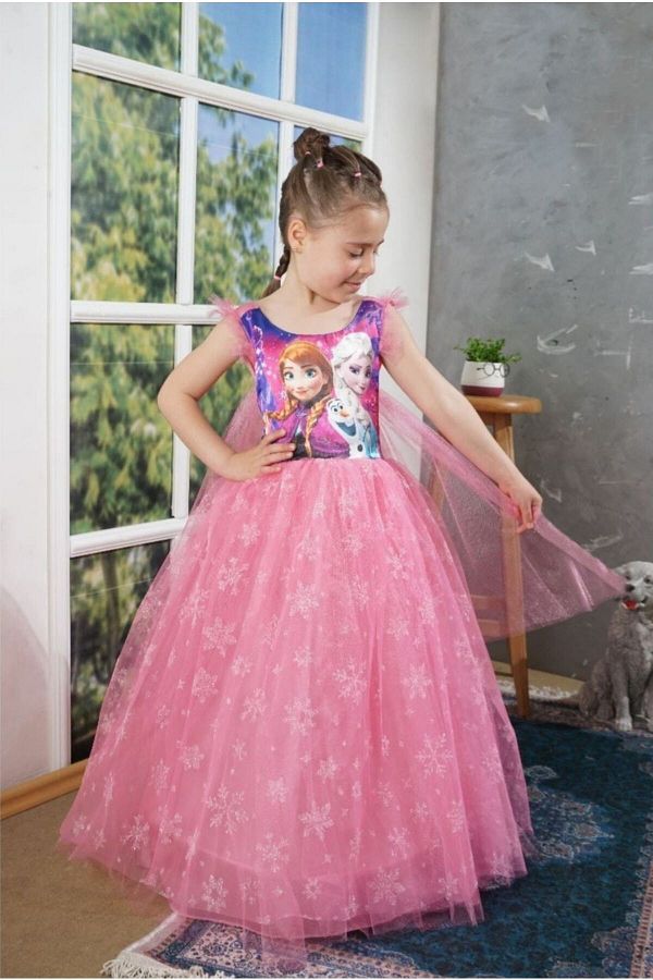 Trend Çocuk-Girl's Blue Frozen Elsa Costume, Birthday, Party Dress Age 3-10 1