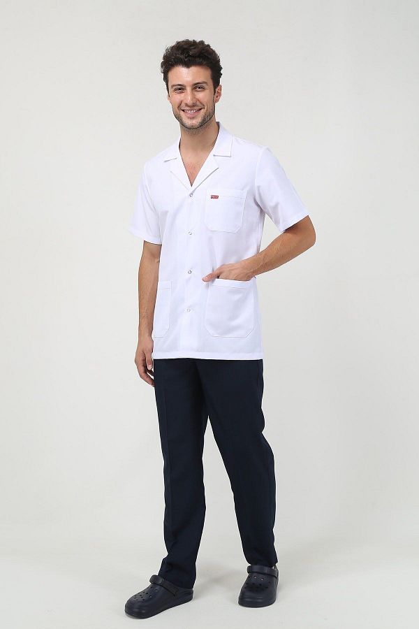 TRENDAY TEKST L MEN S SHORT SLEEVE JACKET SIZE CLASSIC COLLAR DOCTOR NURSE TEACHER APRON Trendyol