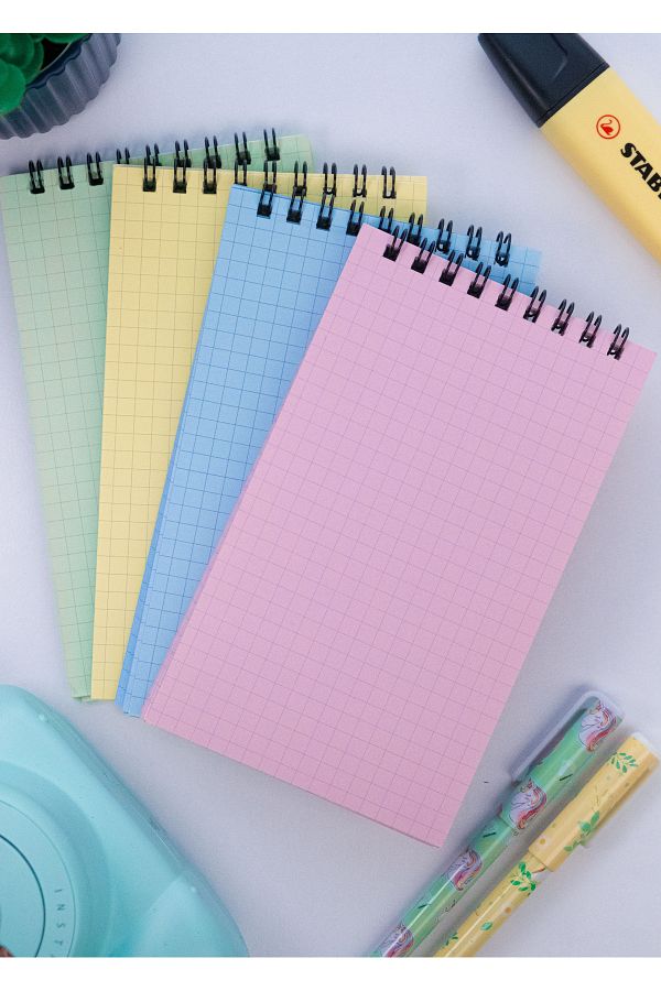 Dream Notes-مجموعة دفتر ملاحظات ملونة مكونة من 4 قطع - 9x15 سم، 50 ورقة دفتر ملاحظات للمدرسة 1