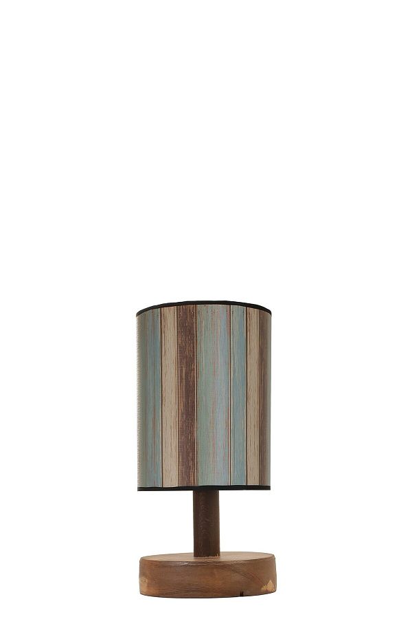 Lumexx-Walnut Colored Phoenix Table Lamp with Lampshade 1