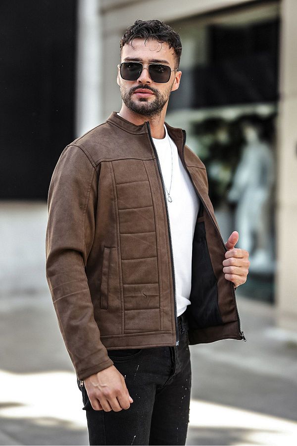 Slim fit suede jacket top