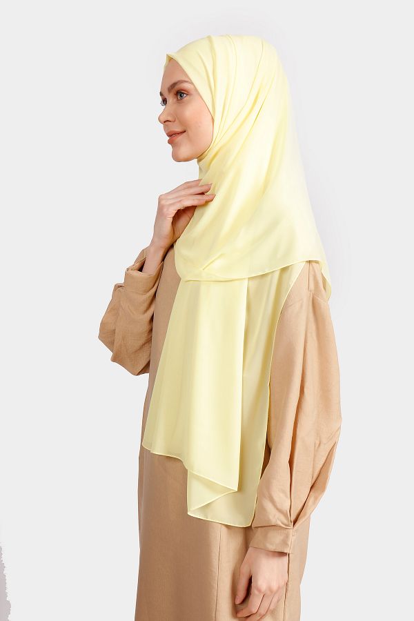 Differenza-Crepe Chiffon Shawl Yellow 1