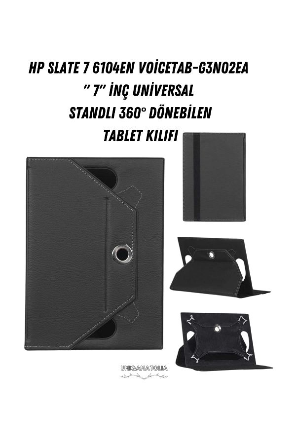 UniqAnatolia-Hp Slate 7 6104En Voicetab-G3N02Ea - Universal Cover Tablet Case with 7" Tablet Compatible Stand 1