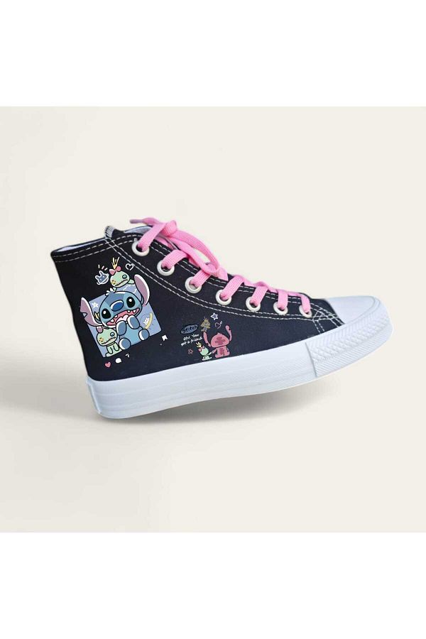 archiepet Disney Stitch Printed Black Cute Shoes for Boys and Girls Trendyol