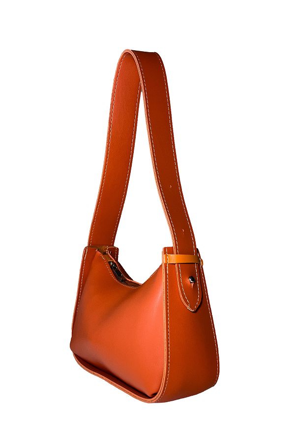 HalKa Bags Basic Orange Baguette Bag Trendyol