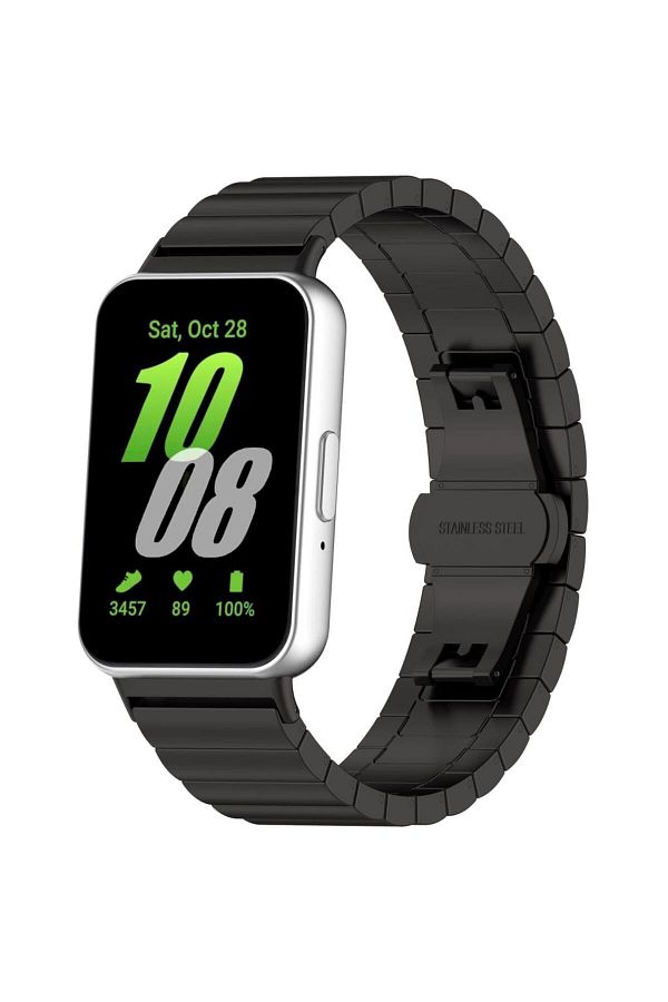 Techmaster Samsung Galaxy Fit 3 R390 Compatible Metal Link Steel Cord Strap Trendyol